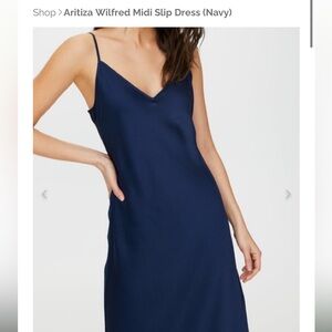 Wilfred Aritzia Navy Midi Slip Dress - Women’s Medium